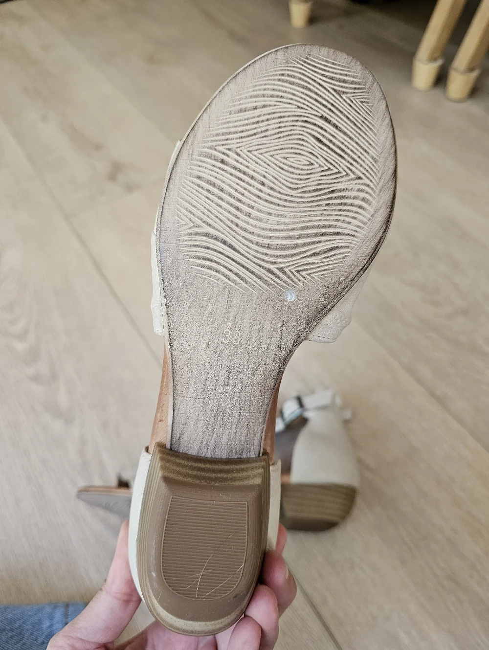 Miz Mooz Leather Heeled Sandals Open Toe Corra Linen Tooled Leather